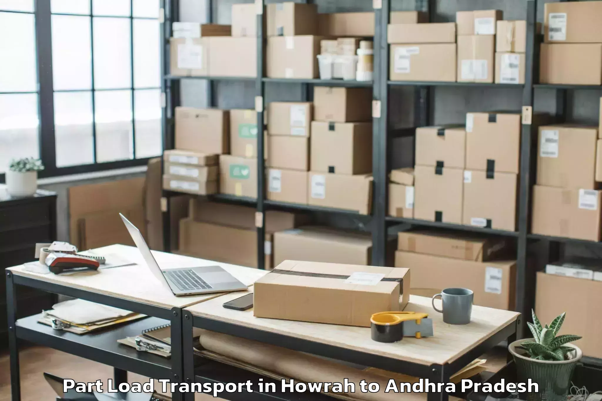 Book Howrah to Paravada Part Load Transport Online